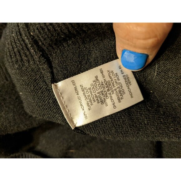 Mercer Street Studio Black Mock Turtleneck Sweater Size L Luxelon - Picture 4 of 4